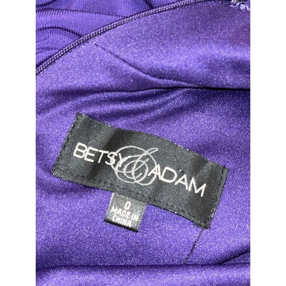 Betsy & Adam Purple Metallic Halter Formal Evening Dress Gown Women's Size 0 - Picture 13 of 15